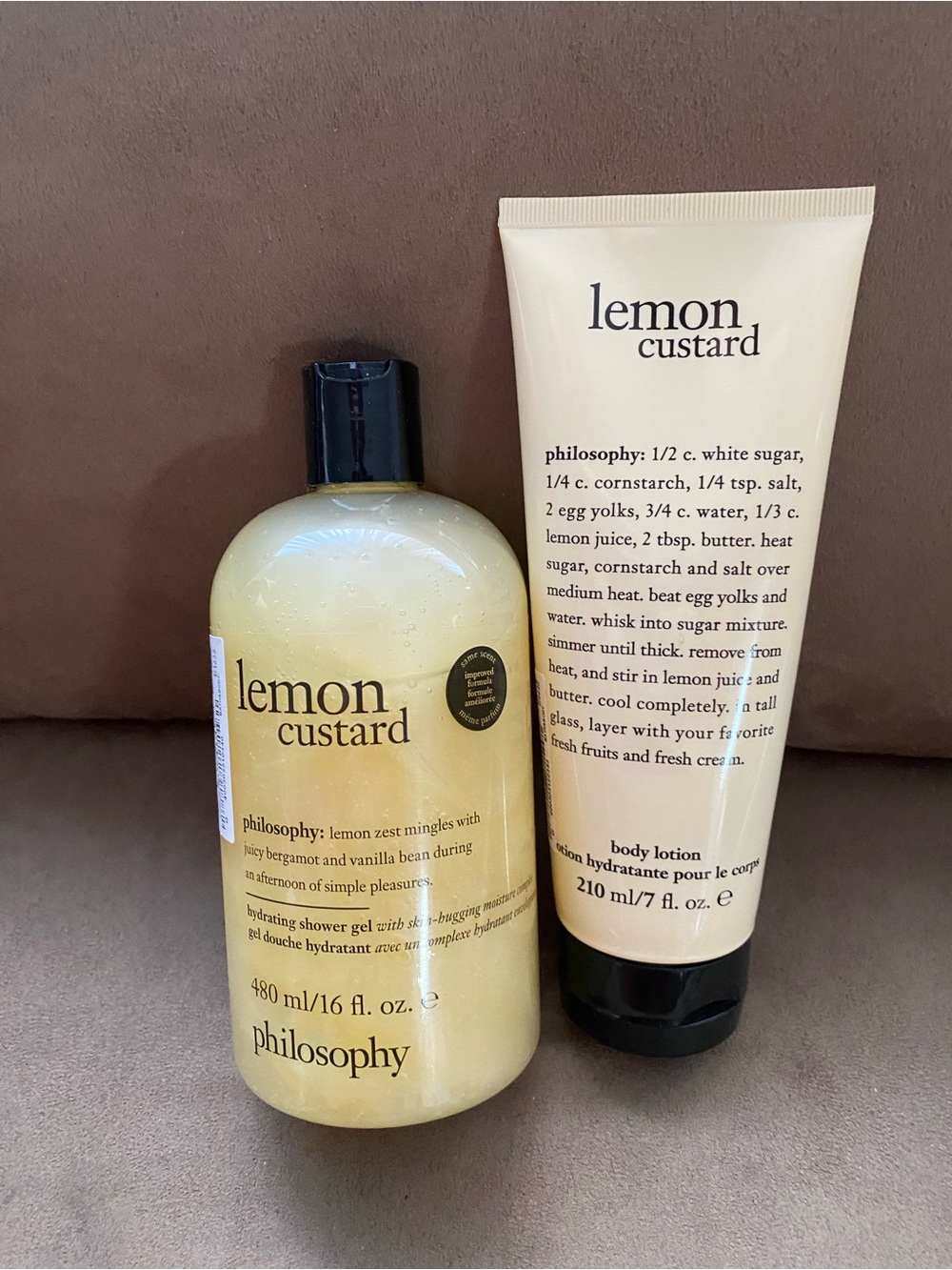 Philosophy Lemon Custard Shower Gel & Body Lotion - Cream & Black